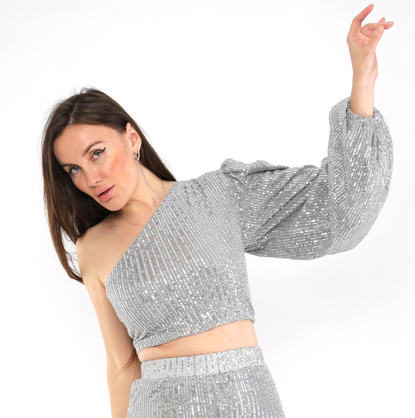 Silver Sequin Top