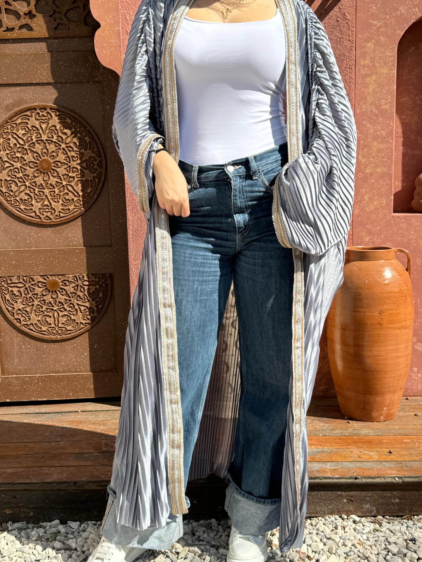 Kaftan with Embellished Trim