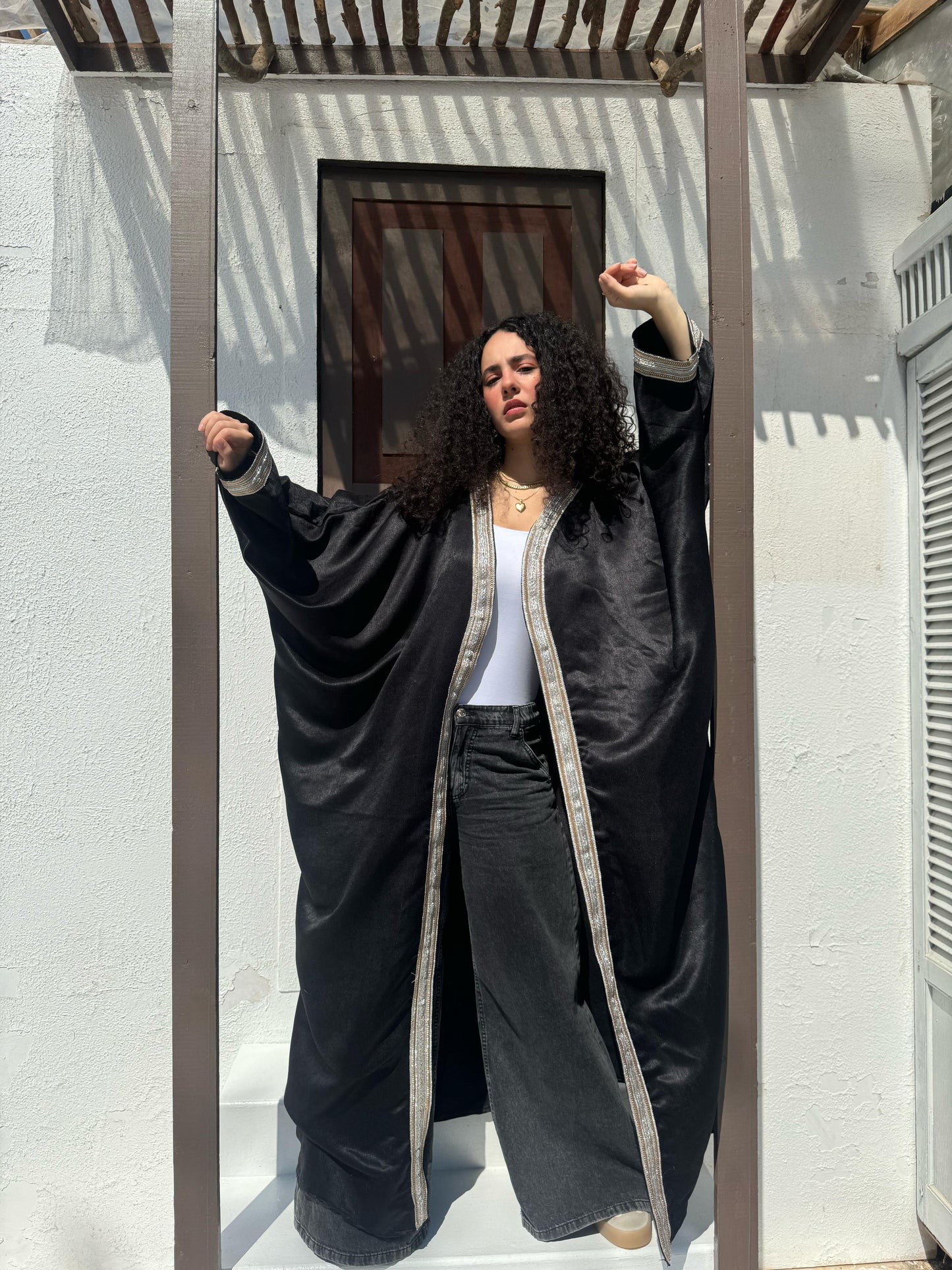 Abaya With gold Accessory