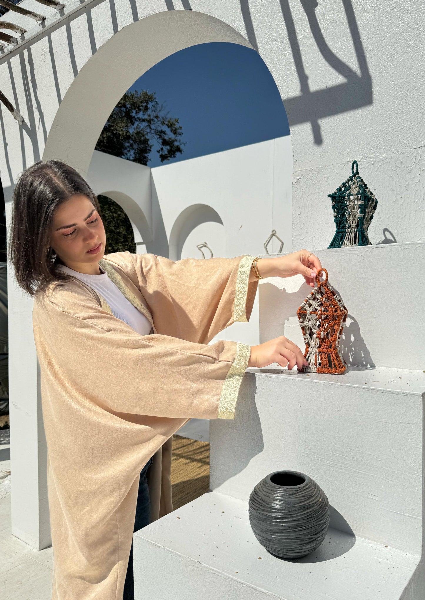 Abaya With gold Accessory