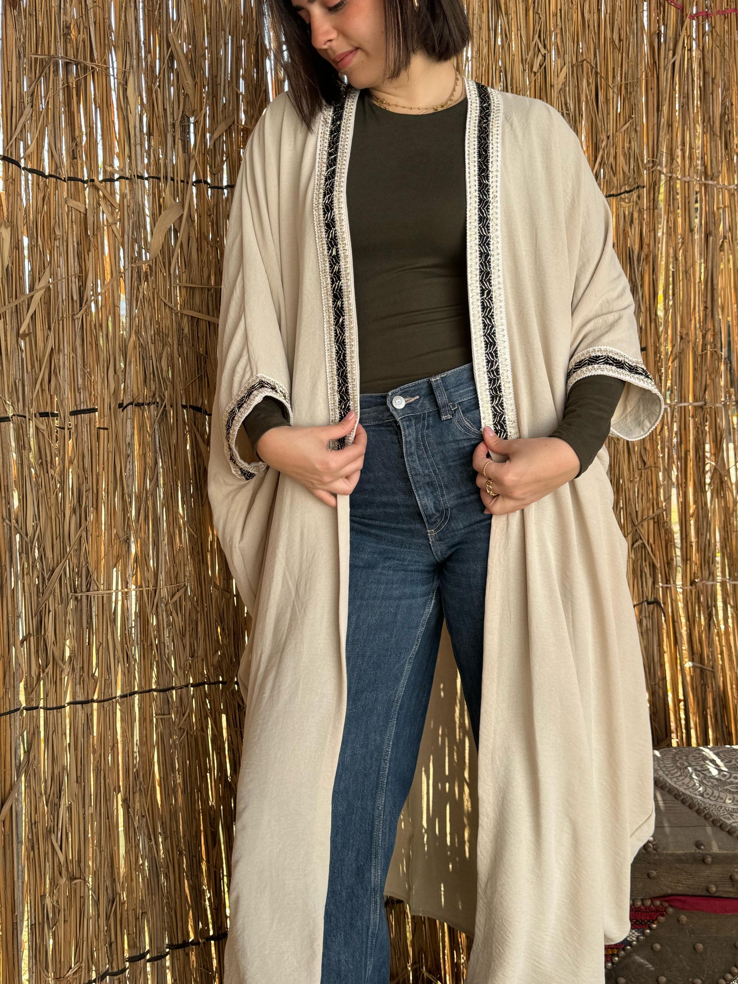 Abaya With Indian Accessory