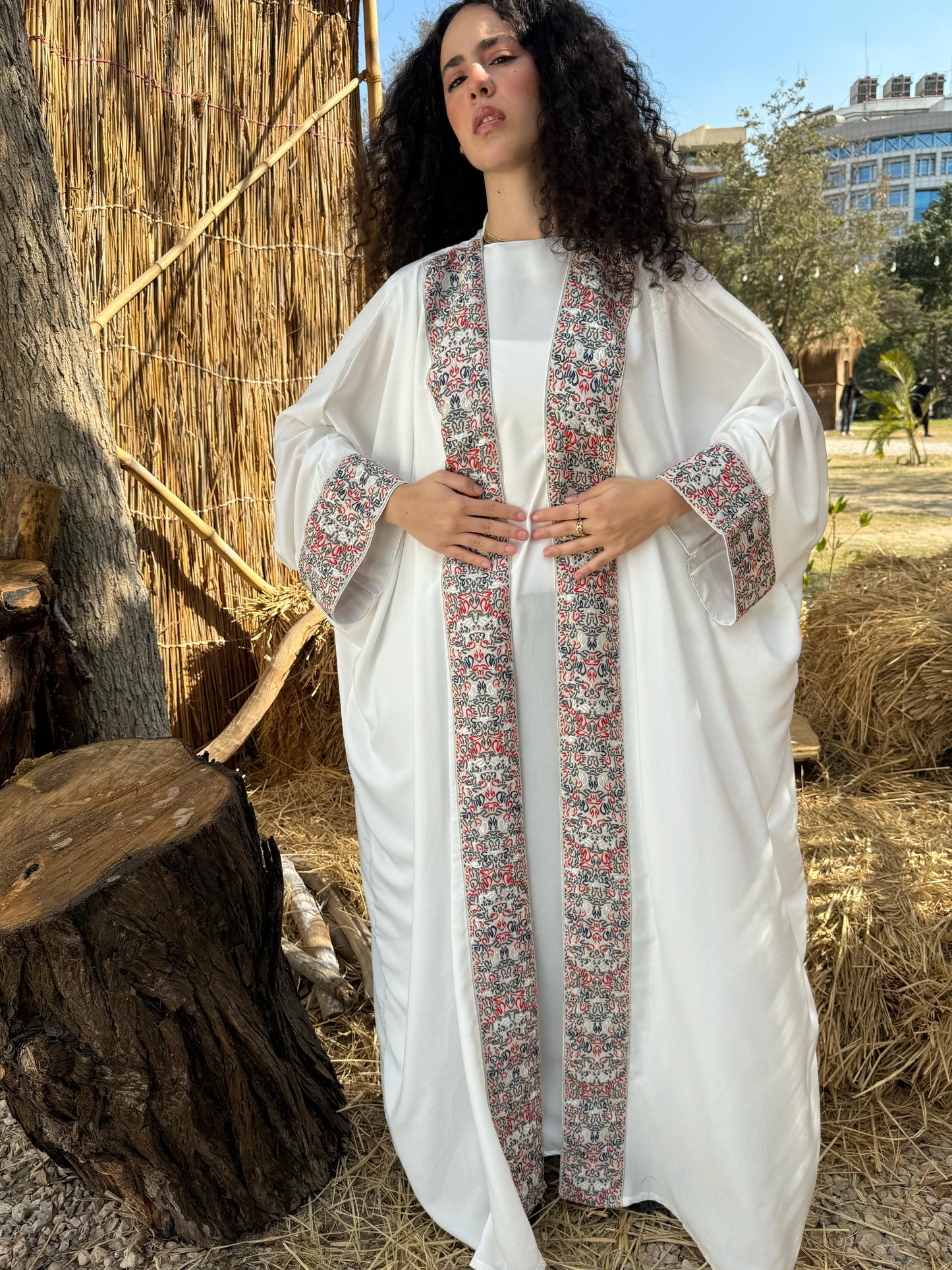 Embellished Sleeve Kaftan Dress