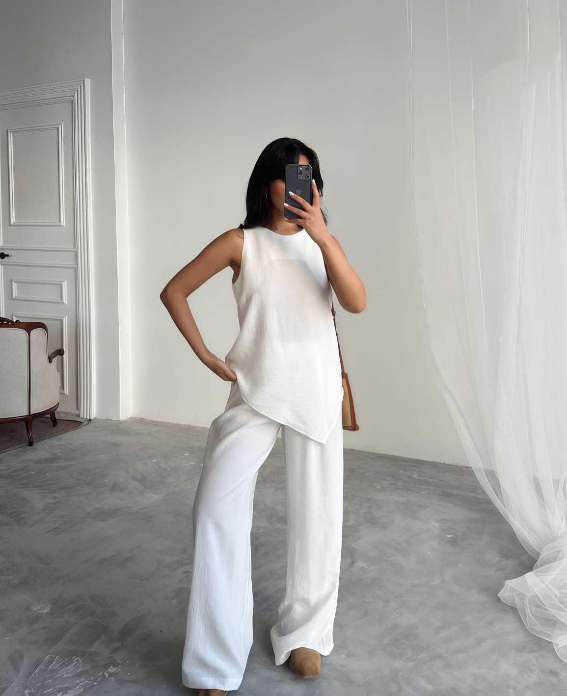 White Cross Cut Suit