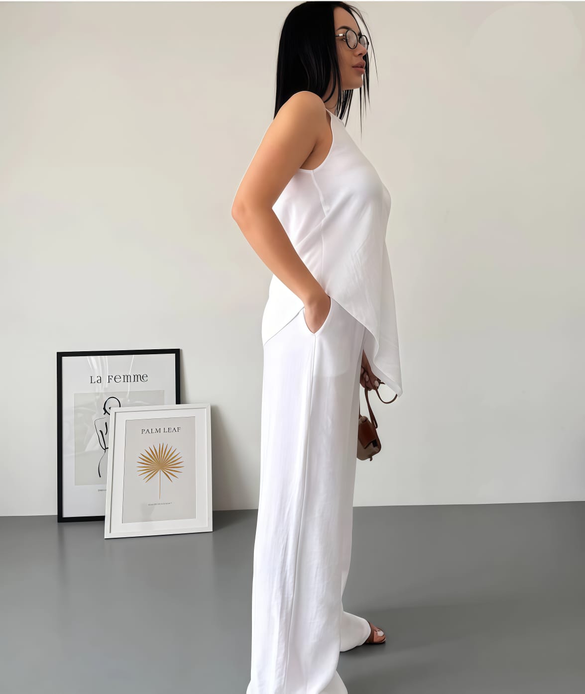 White Cross Cut Suit