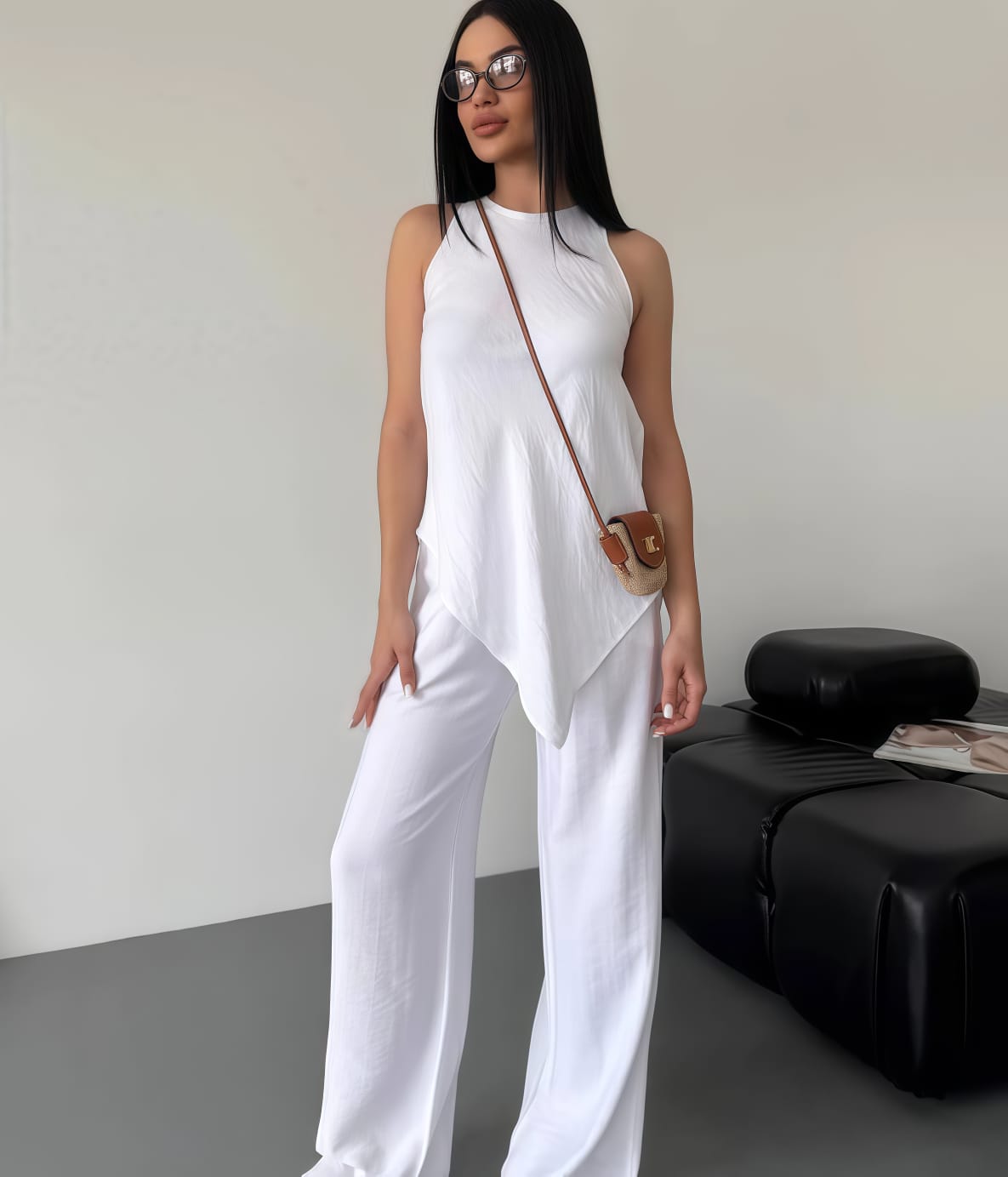 White Cross Cut Suit