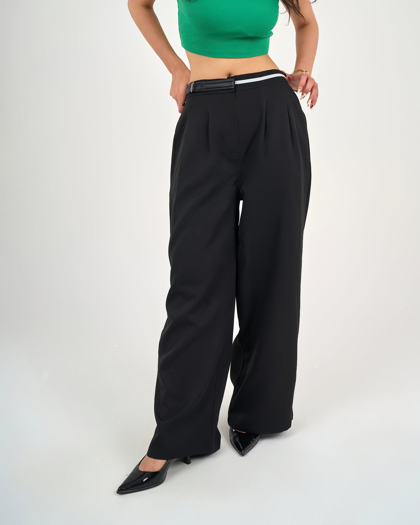 High Waisted Wide Leg Pants Black-High Waisted Wide Leg Pants
