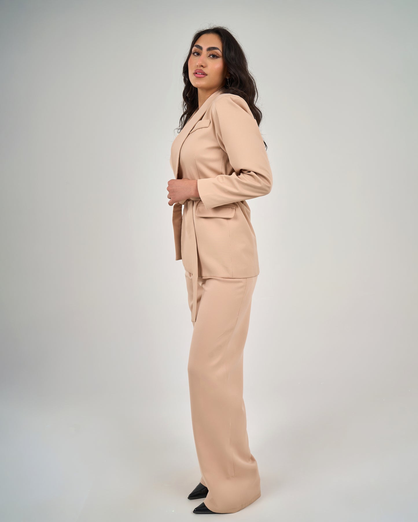 Women's Belted Jacket Trousers Set