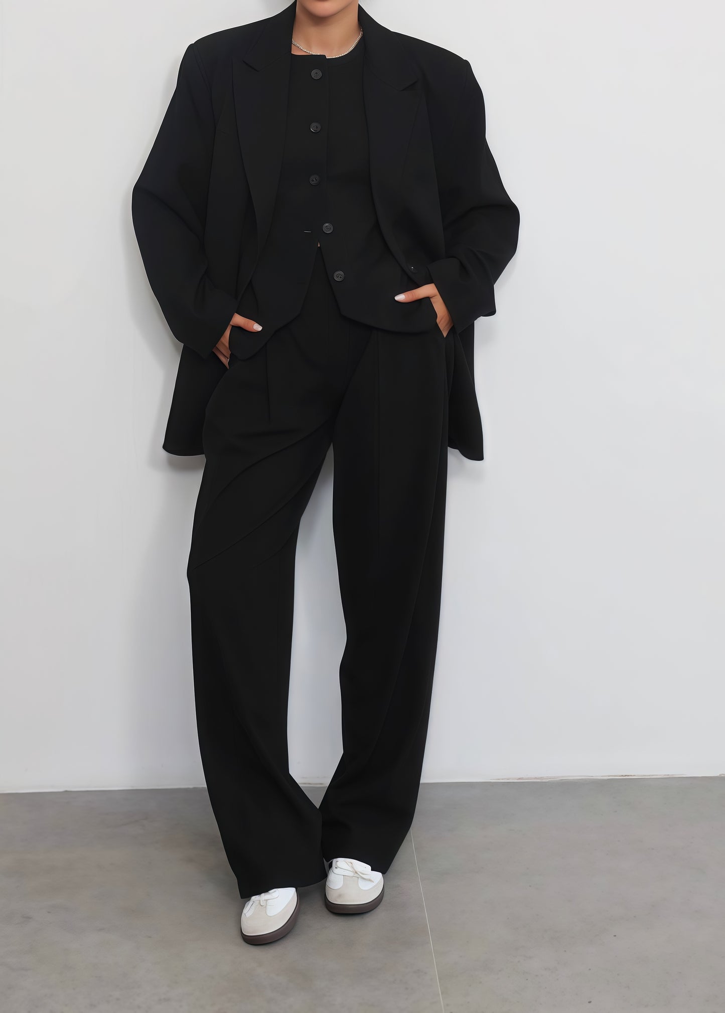 3 Piece Women's Suit Oversized It Is Choco Black