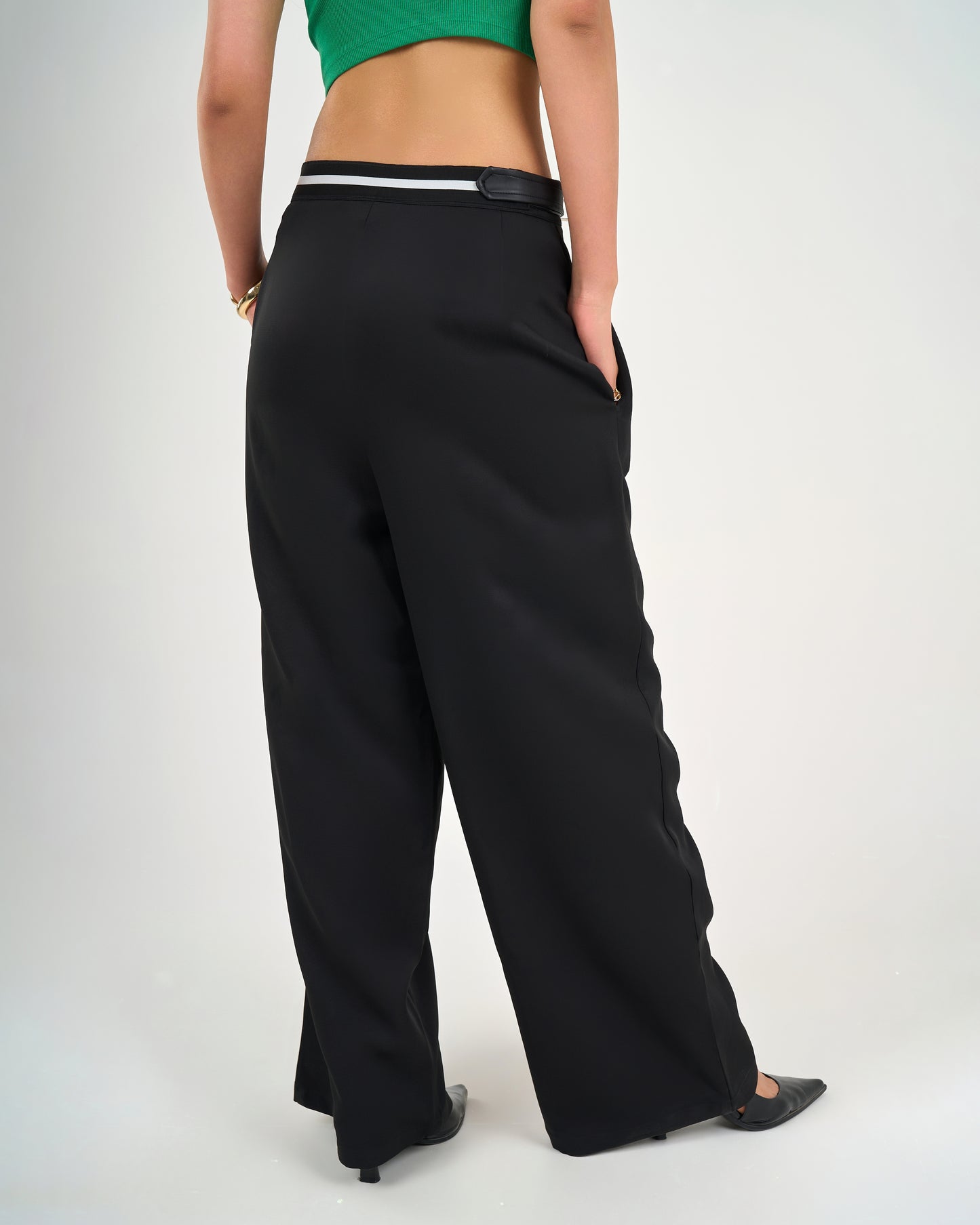 High Waisted Wide Leg Pants Black-High Waisted Wide Leg Pants