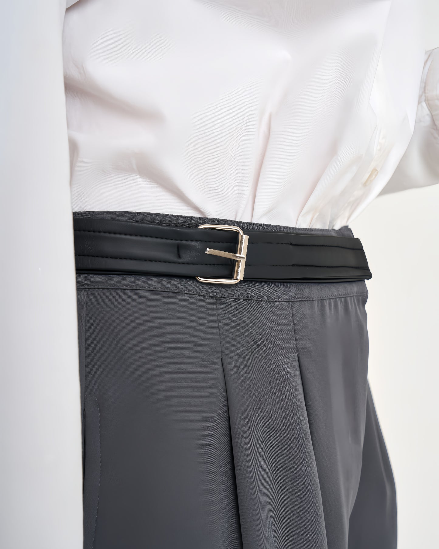 High Waisted Wide Leg Pants Grey-High Waisted Wide Leg Pants