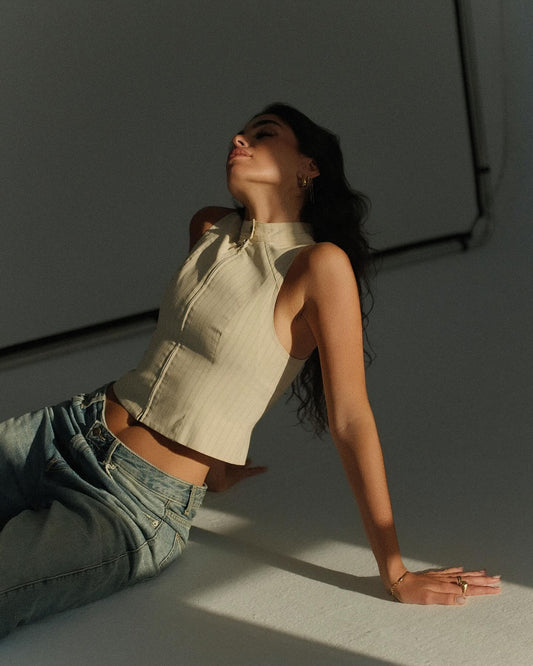 Zip-Up Ribbed Vest