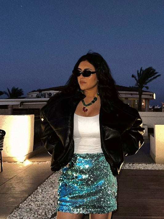 The Sequin Bloom Mini Skirt