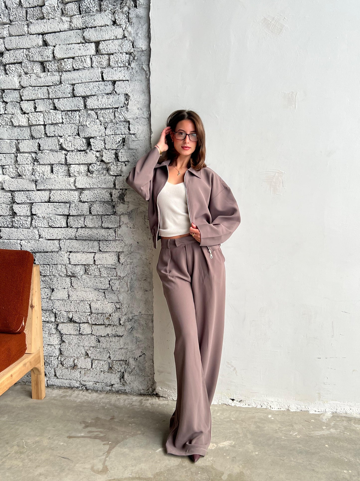 Brown Two-Piece Casual Suit