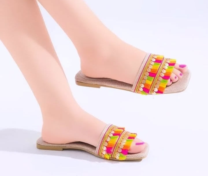 MOROCCO PATTERNED FLAT SLIPPERS
