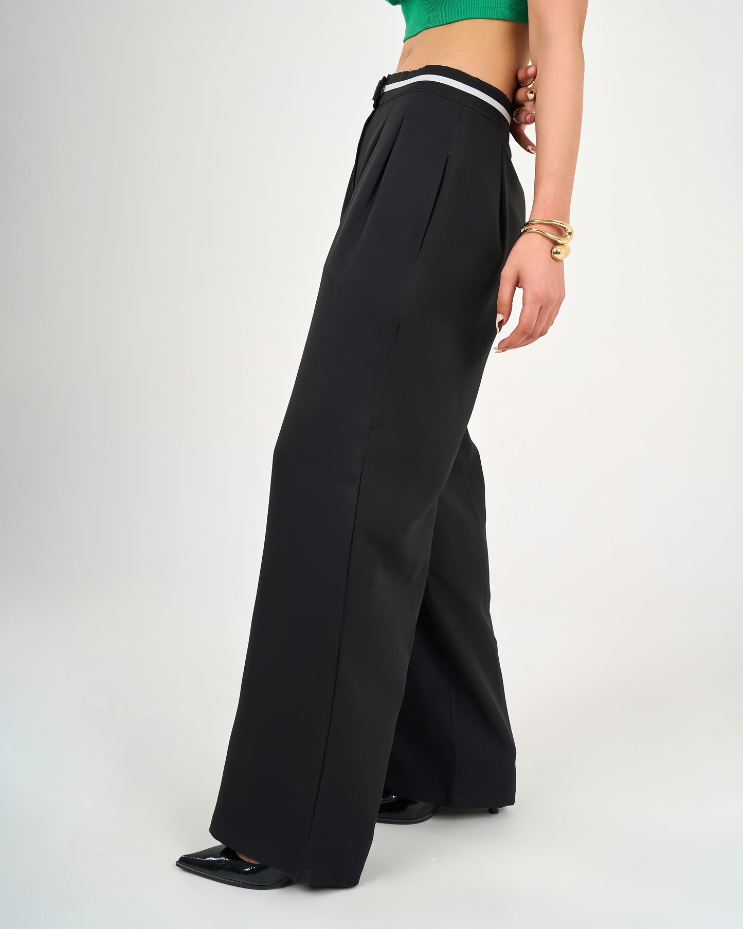 High Waisted Wide Leg Pants Black-High Waisted Wide Leg Pants