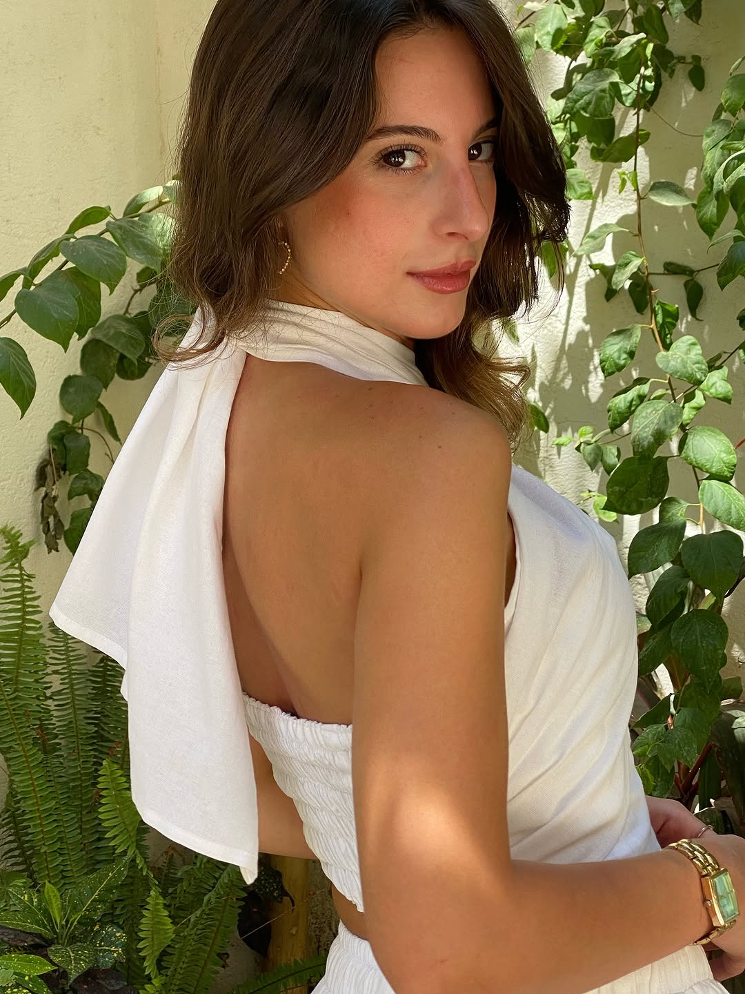 White Linen Neck Tie Set