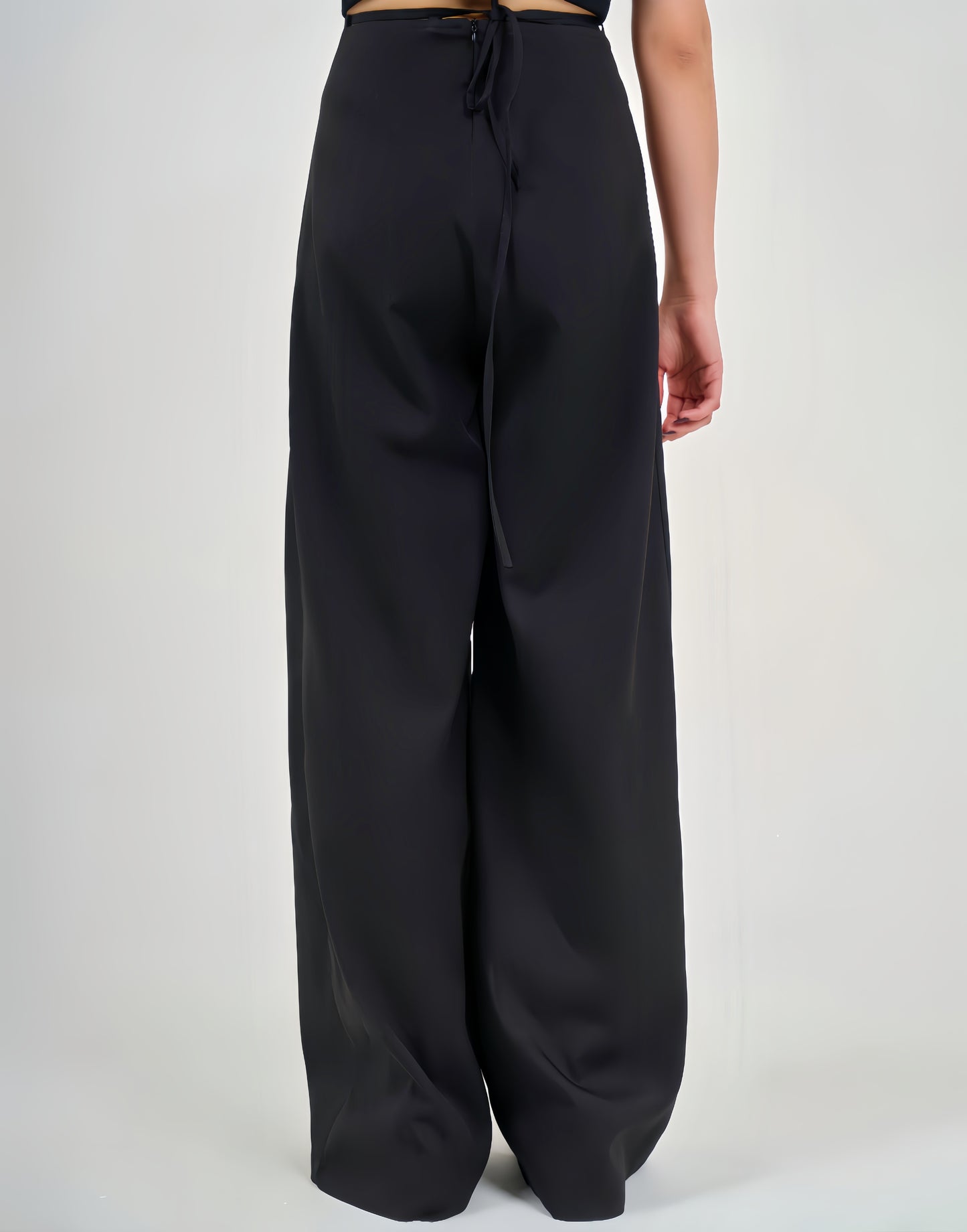 Black Belt & Pleats Pants