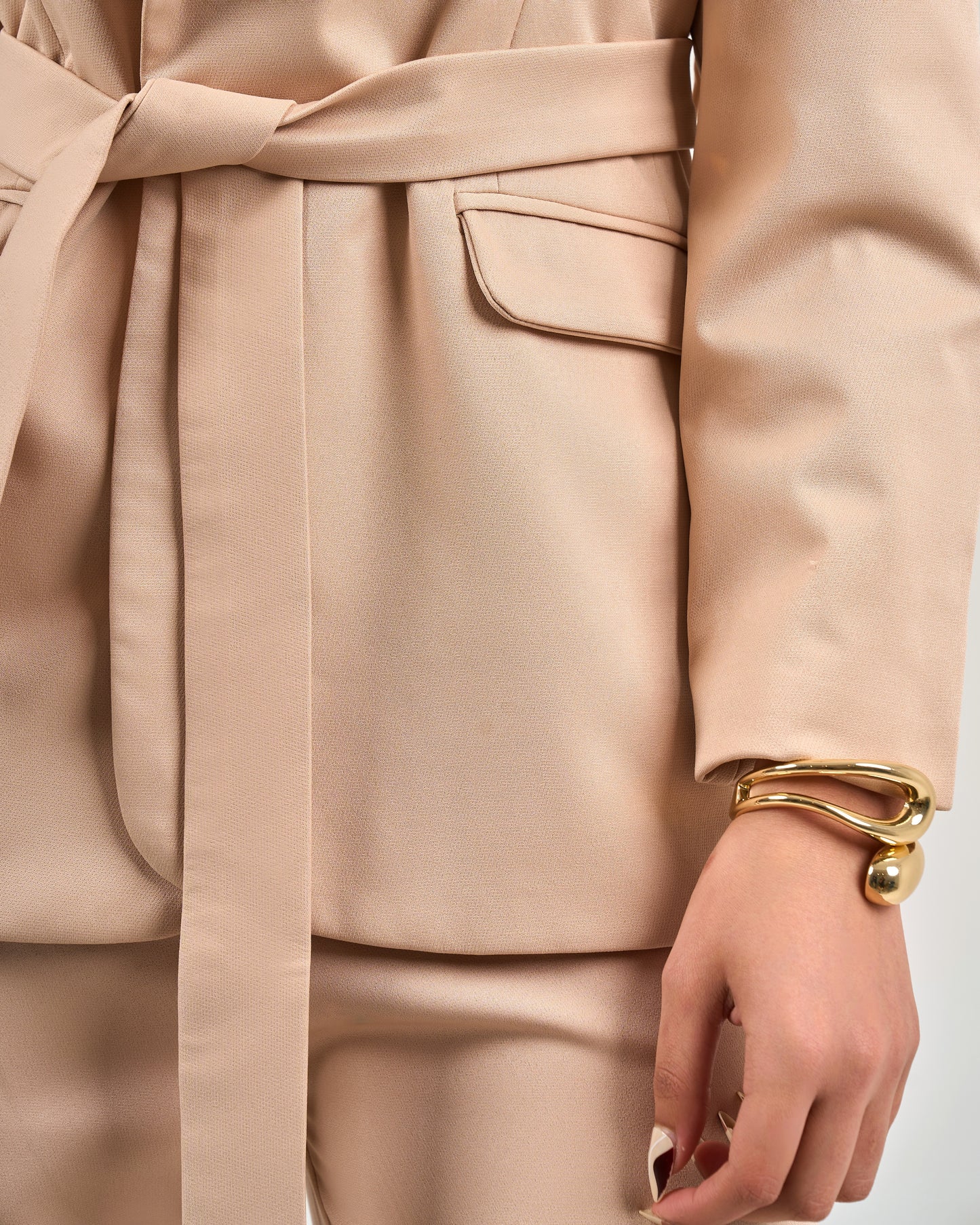 Women's Belted Jacket Trousers Set