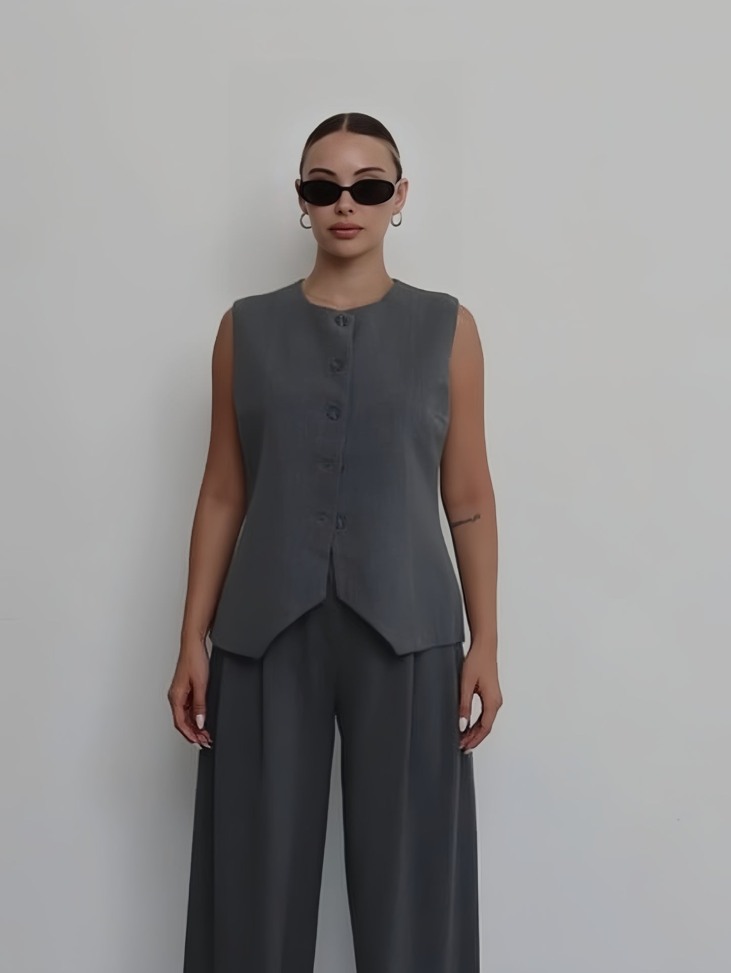 Grey Vest and Trouser Set