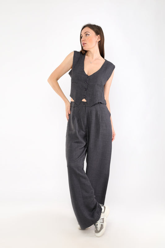 Charcoal Linen Set