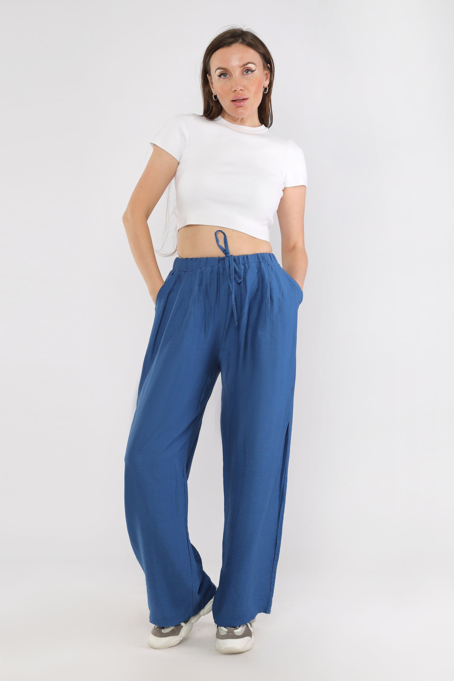 Blue Linen Pants