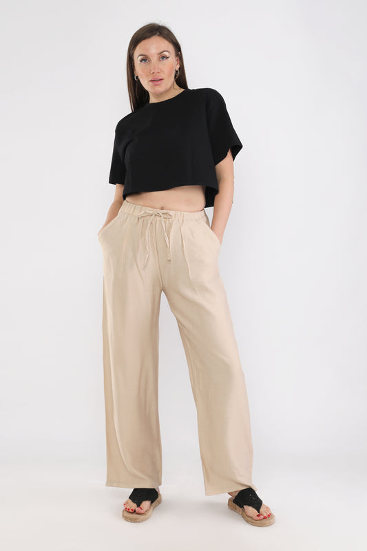 Nude Linen Pants