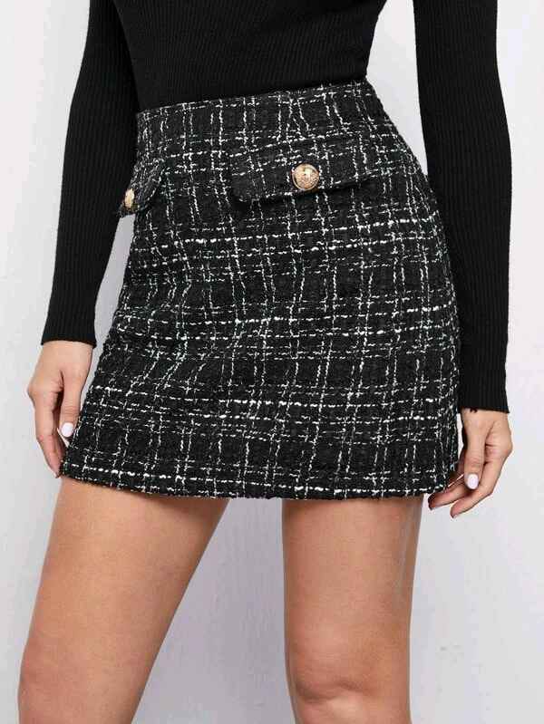 Tweed Black Skirt