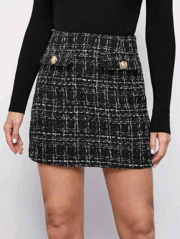 Tweed Black Skirt