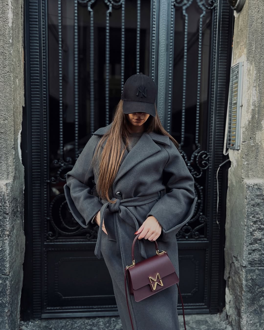 Woolen Loose Fitting Coat With a Belt