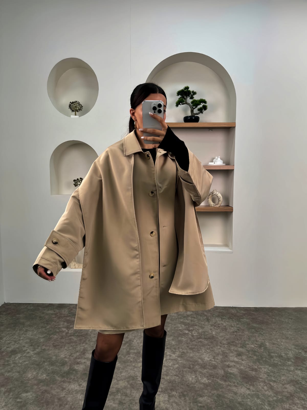 Farme Stone Shawl Trench Coat