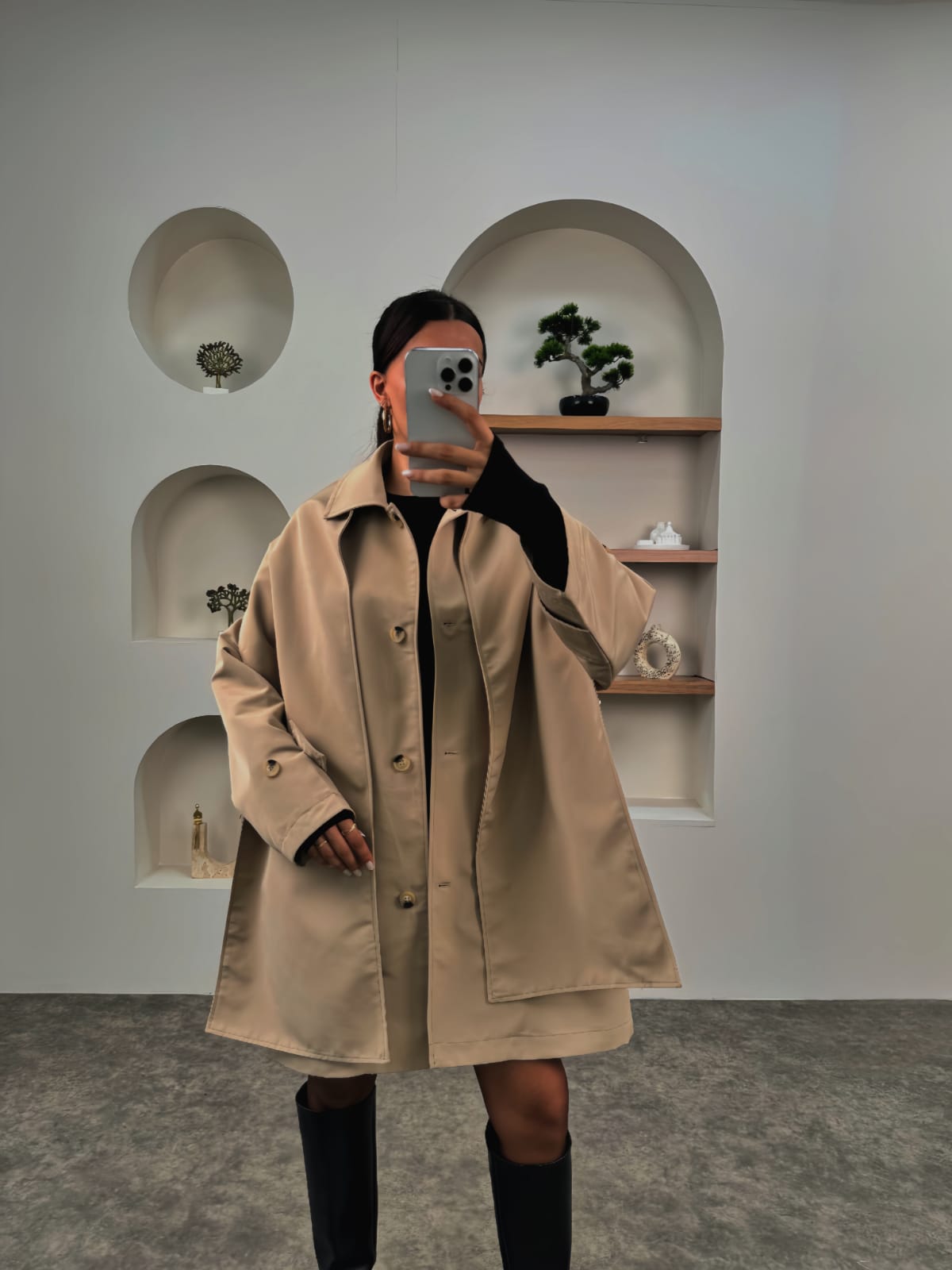 Farme Stone Shawl Trench Coat