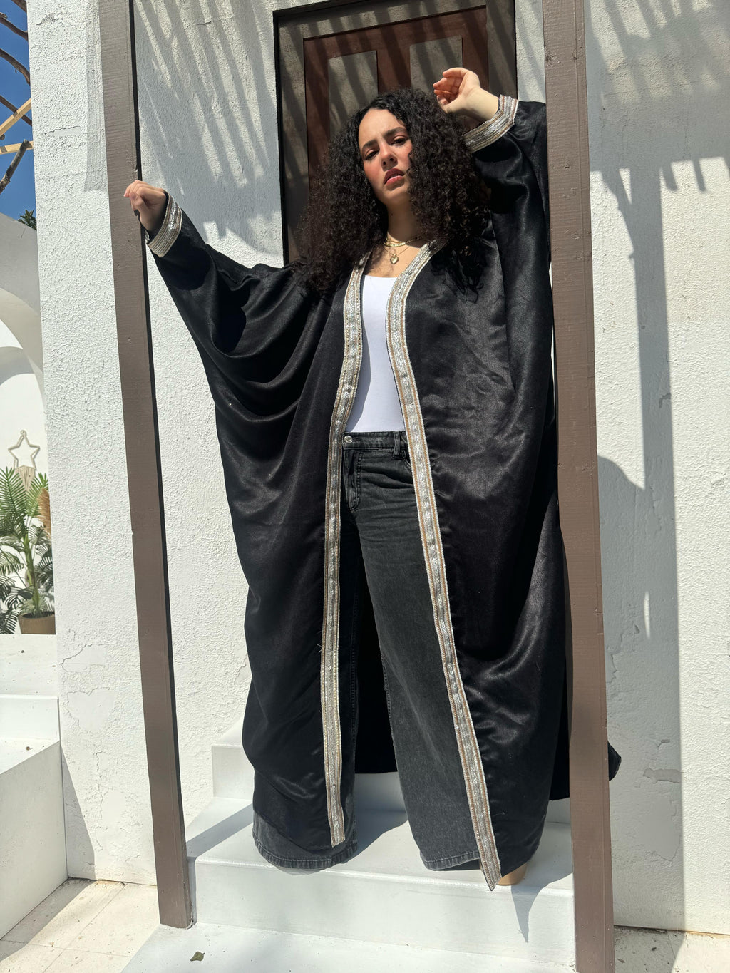 Abaya With gold Accessory