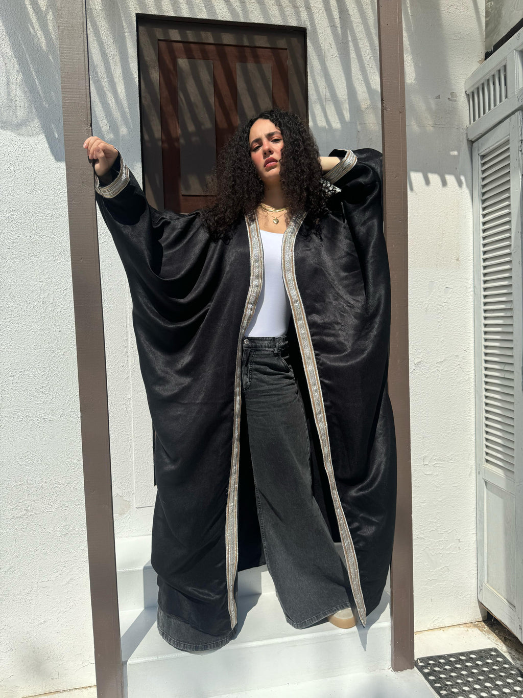 Abaya With gold Accessory