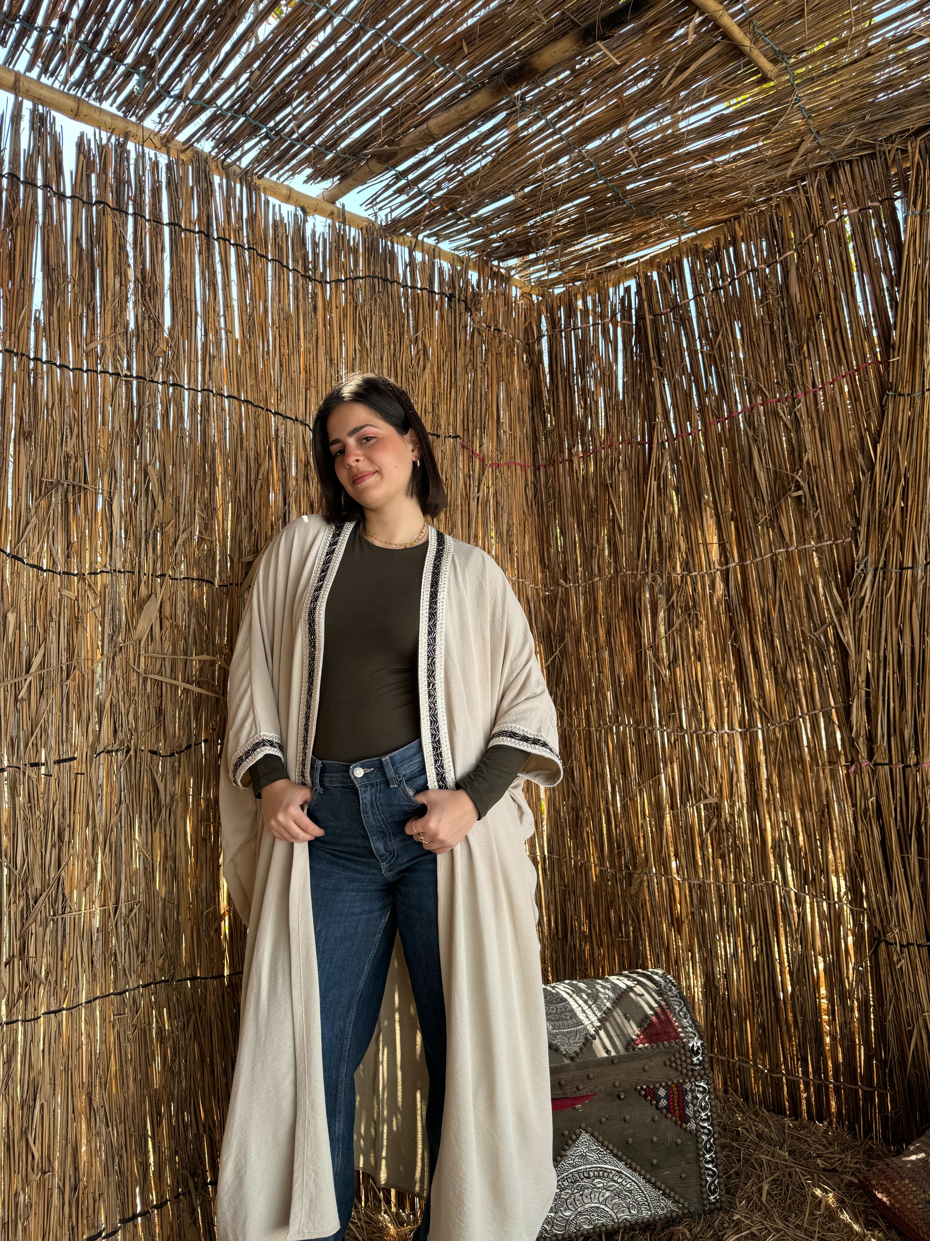 Abaya With Indian Accessory