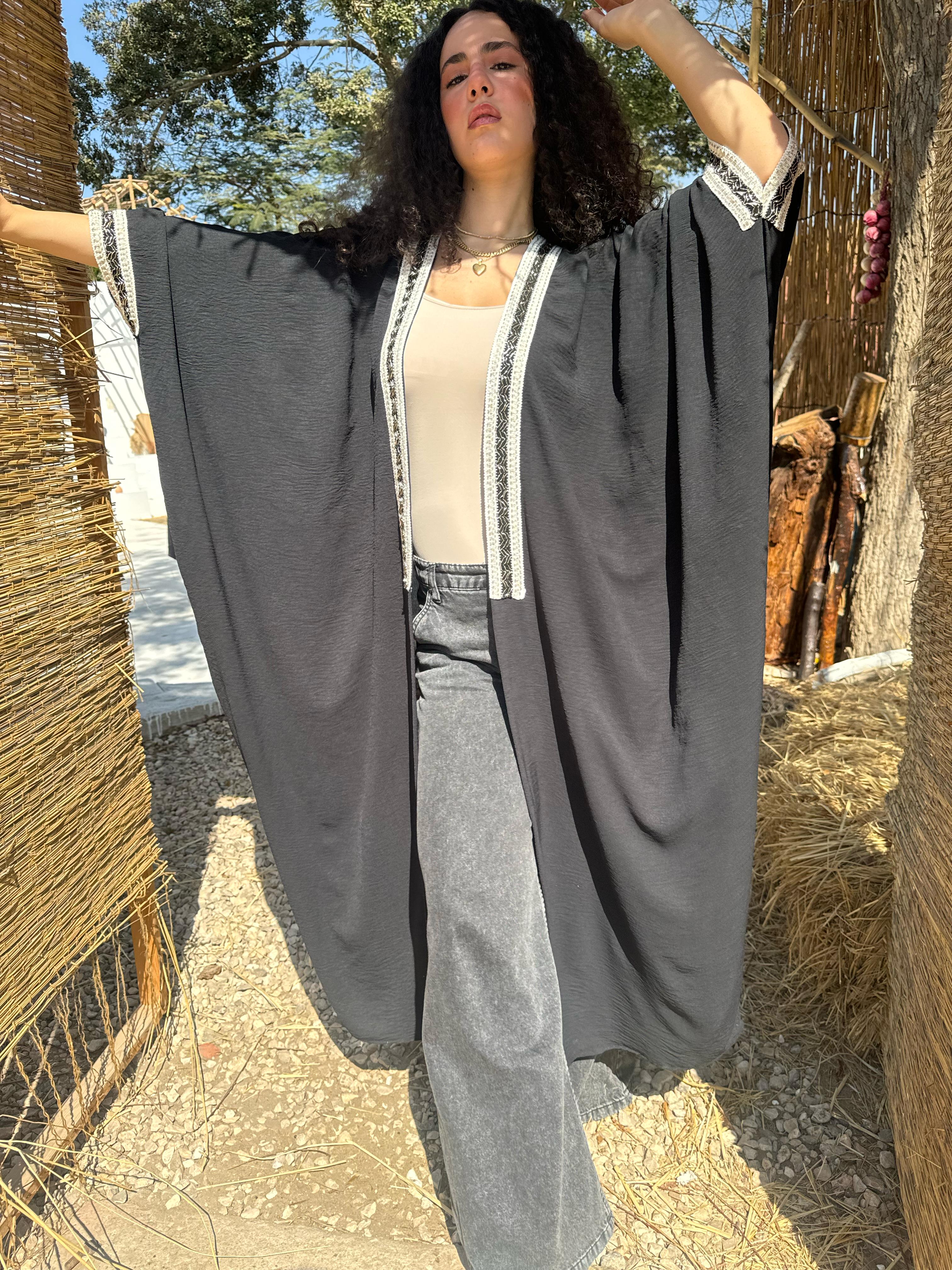 Abaya With Indian Accessory