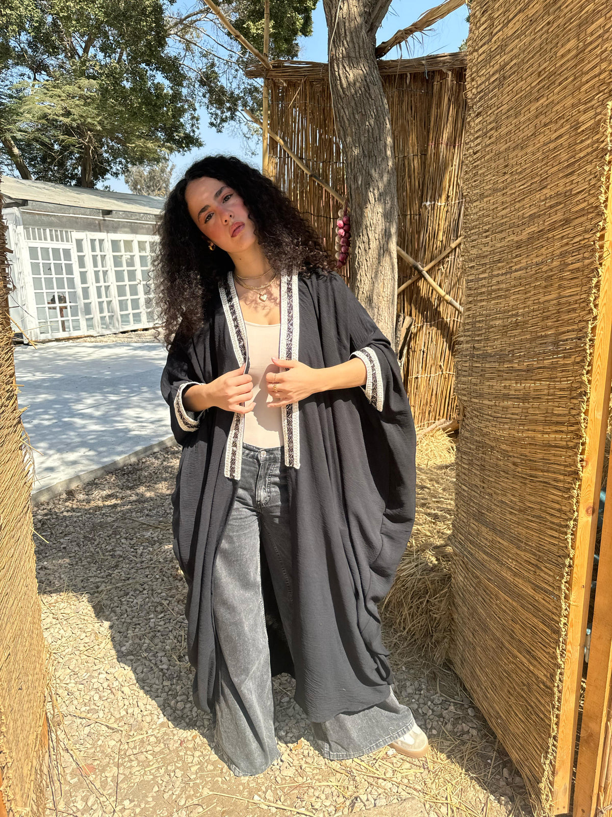 Abaya With Indian Accessory