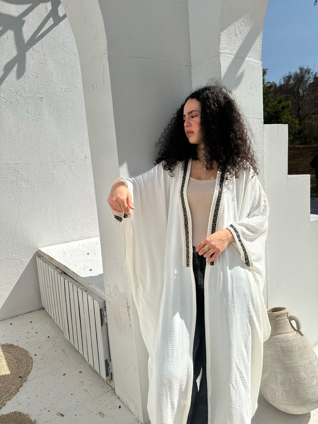 Abaya With Indian Accessory