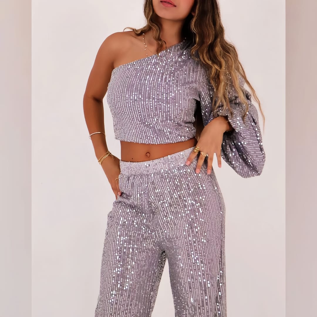 Silver Sequin Pants