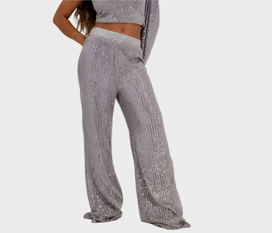 Silver Sequin Pants