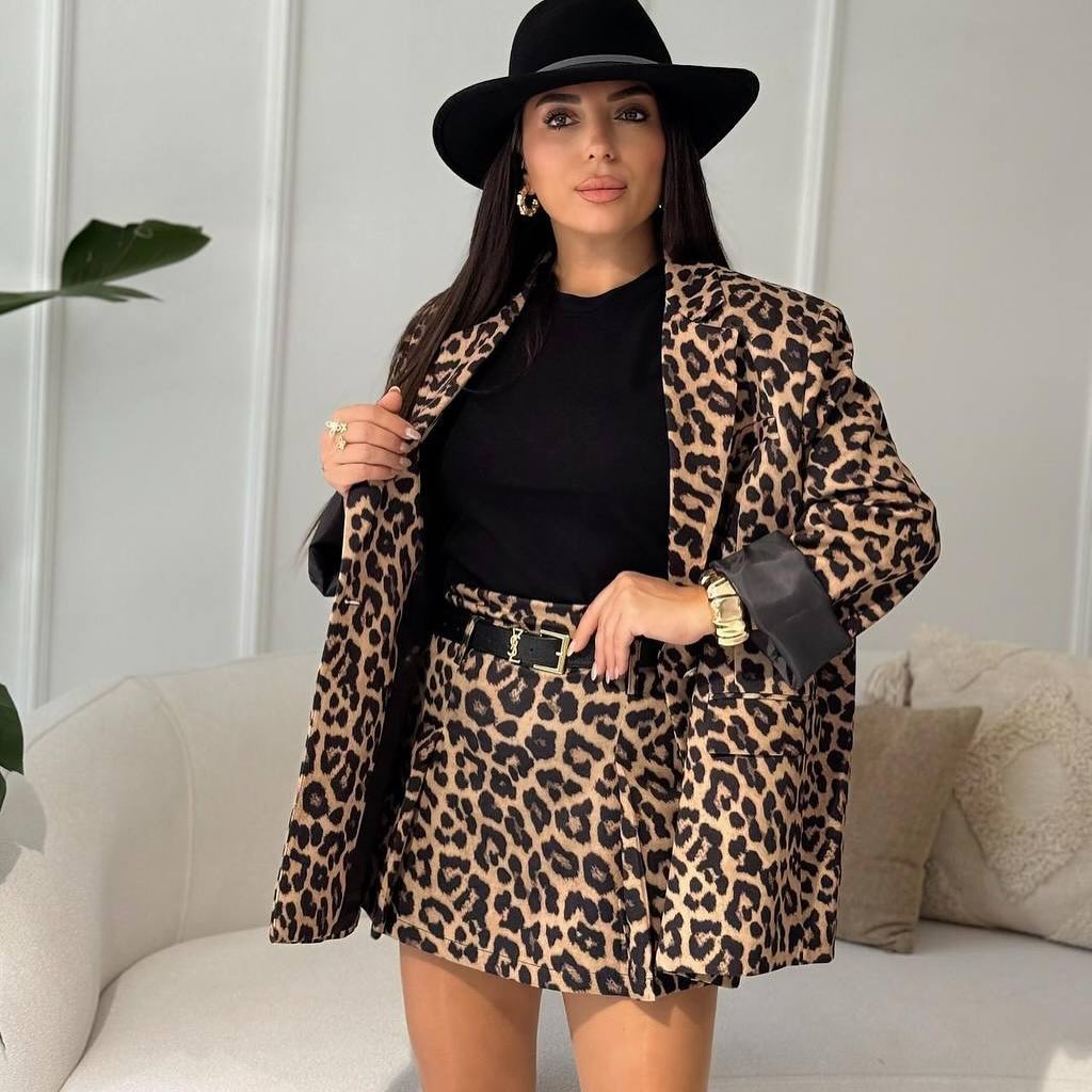 Leo Patterned Oversize Jacket Set