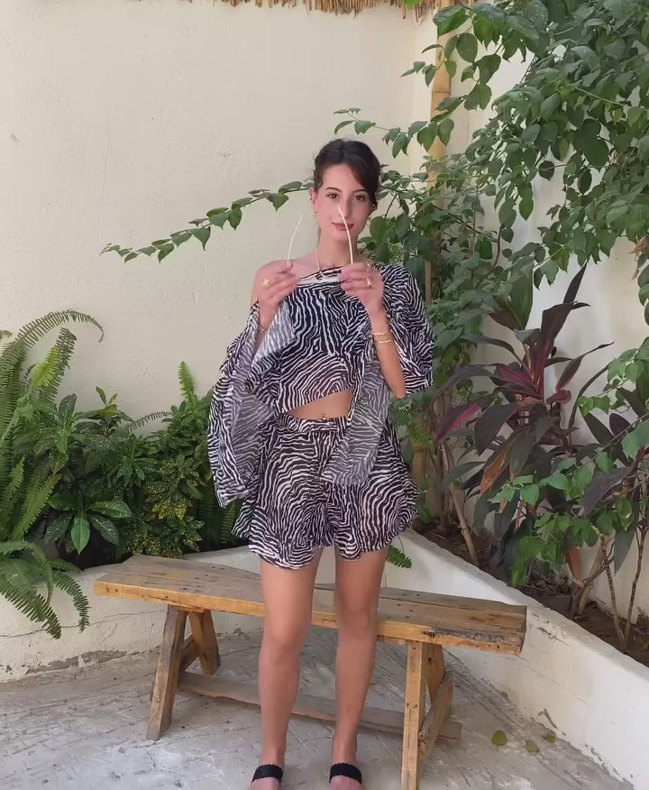 Savannah Shorts Set - Zebra