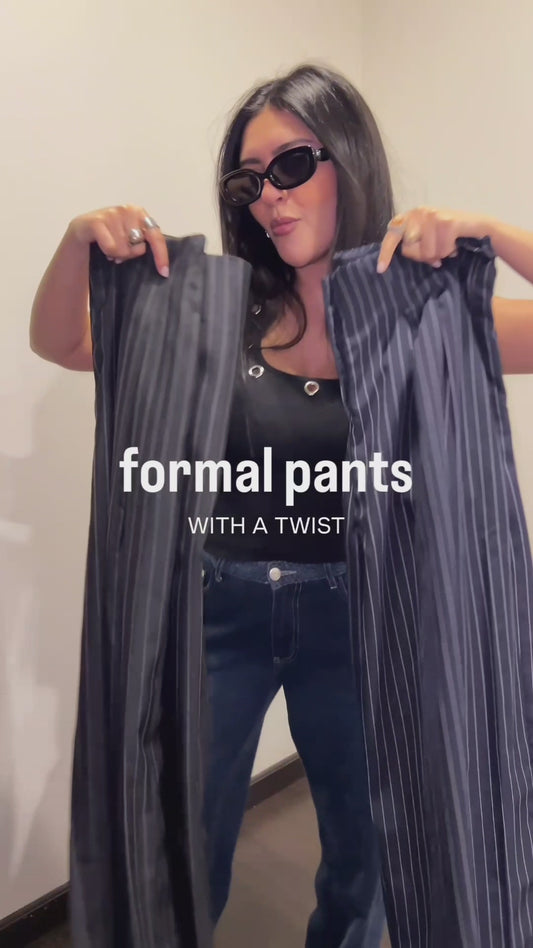 Pinstripe wide-leg pants