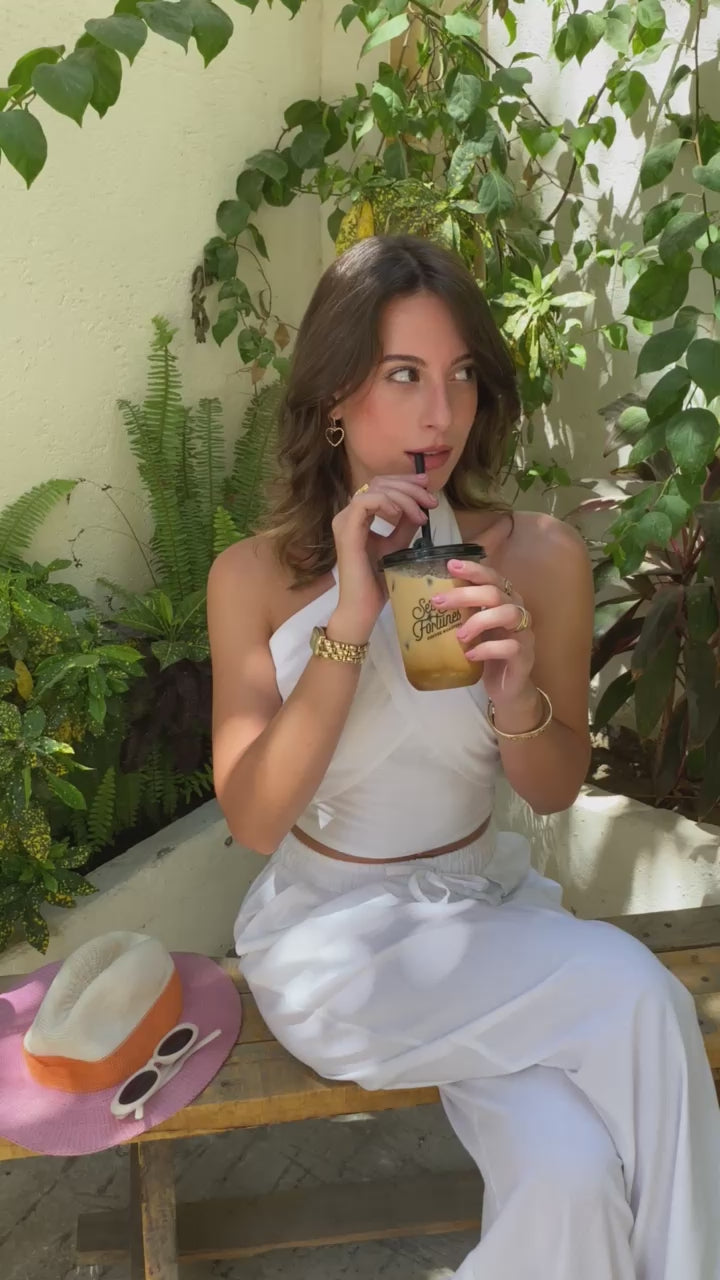 White Linen Neck Tie Set