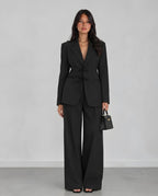 Signature Tie-Front Black Suit Set