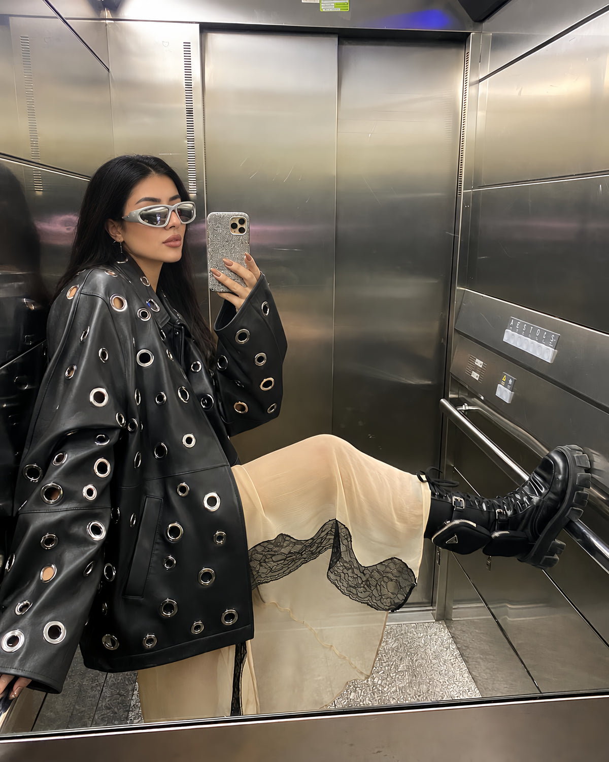 The Rebel Eyelet Leather Jacket