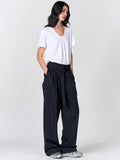 PLEATED TROUSERS WITH BELT