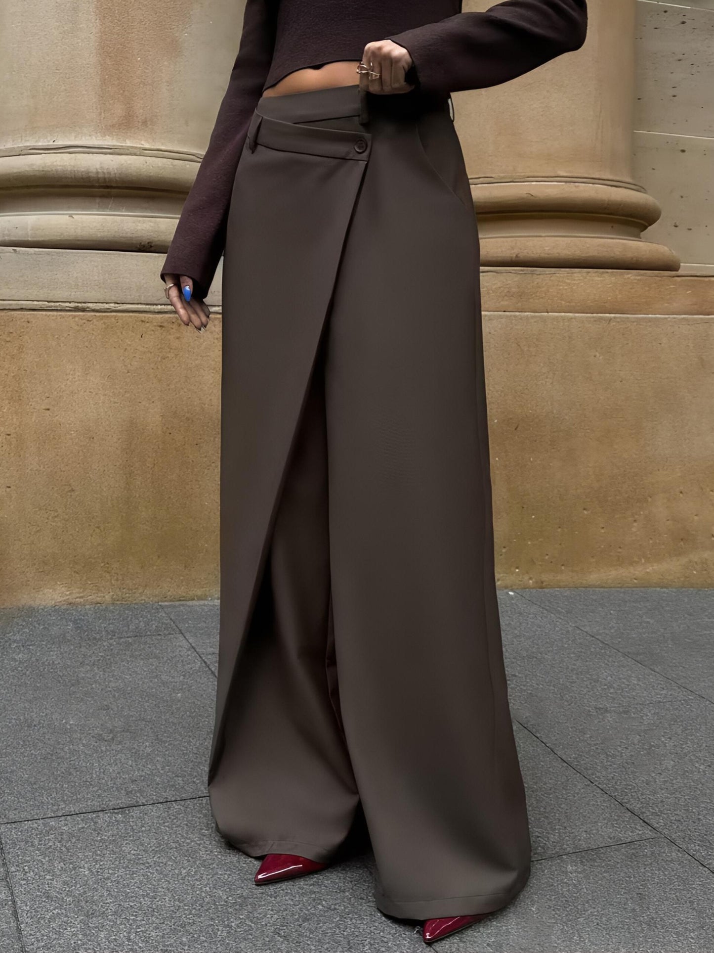 Trousers with wrap detail