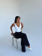 The Riviera Pinstripe Wide-Leg Pants