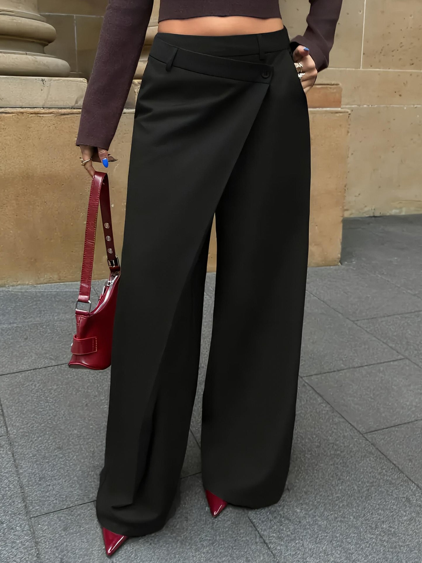 Trousers with wrap detail