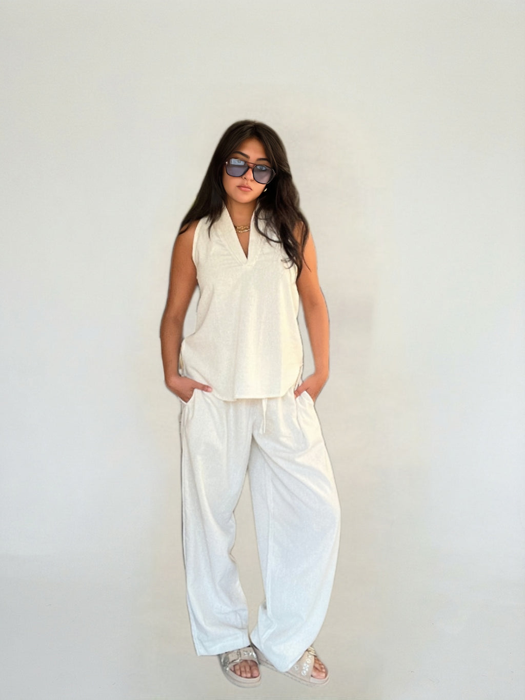 Luna Halter Linen Set